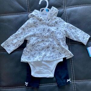 NWT baby girls 6M 3-piece clothing set